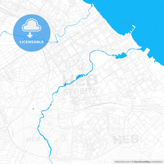 Petrozavodsk, Russia PDF vector map with water in focus