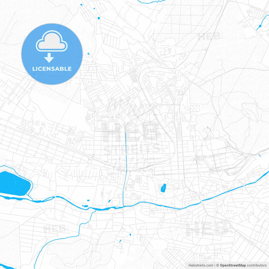 Pyatigorsk, Russia PDF vector map with water in focus