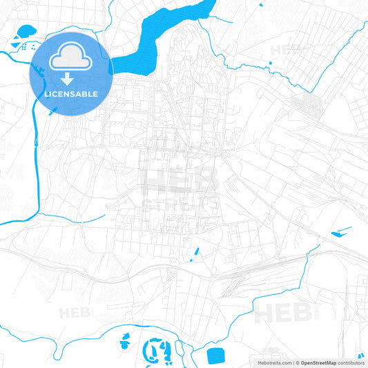 Pervouralsk, Russia PDF vector map with water in focus