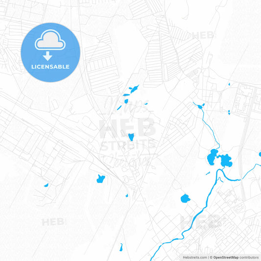 Solikamsk, Russia PDF vector map with water in focus