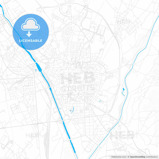 León, Spain PDF vector map with water in focus