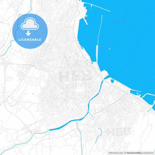 Samsun, Turkey PDF vector map with water in focus