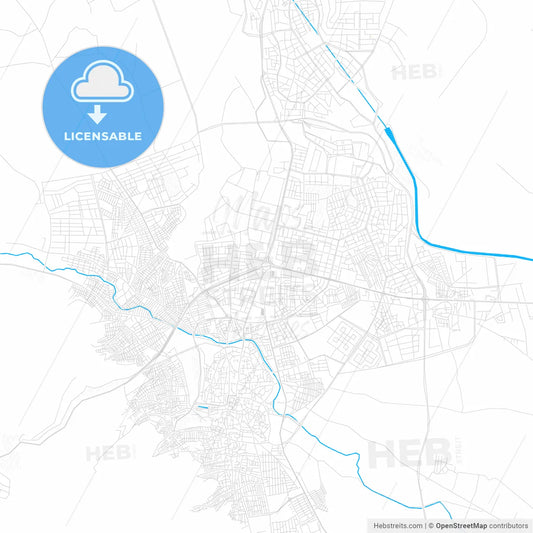 Şanlıurfa, Turkey PDF vector map with water in focus