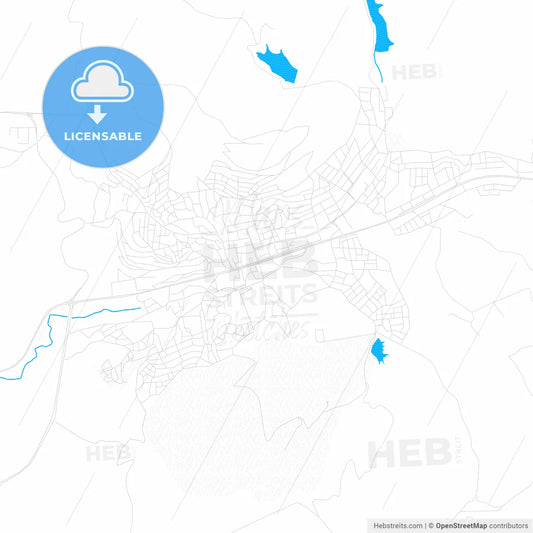 Yozgat, Turkey PDF vector map with water in focus