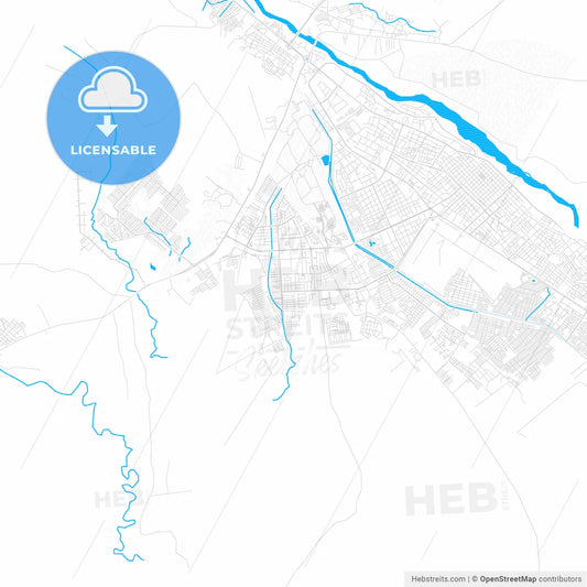 Alto Barinas, Venezuela PDF vector map with water in focus