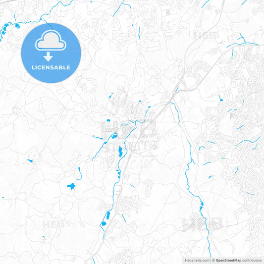 Embu, Brazil PDF vector map with water in focus