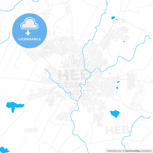 Bage, Brazil PDF vector map with water in focus