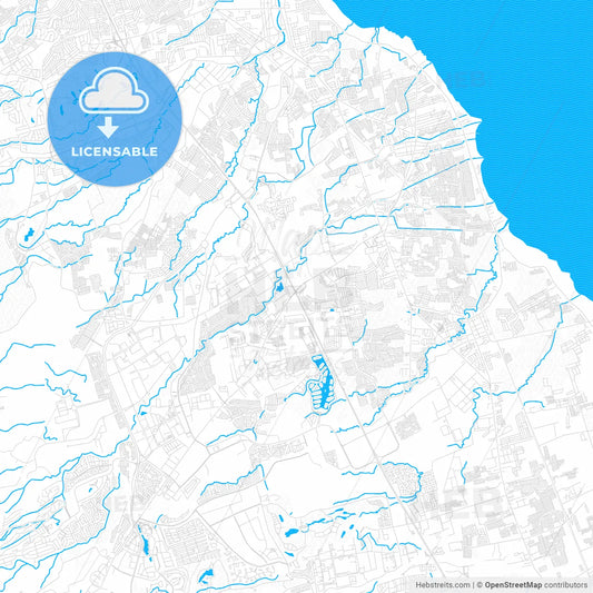 Santa Rosa, Philippines PDF vector map with water in focus