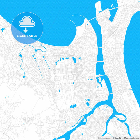Da Nang, Vietnam PDF vector map with water in focus