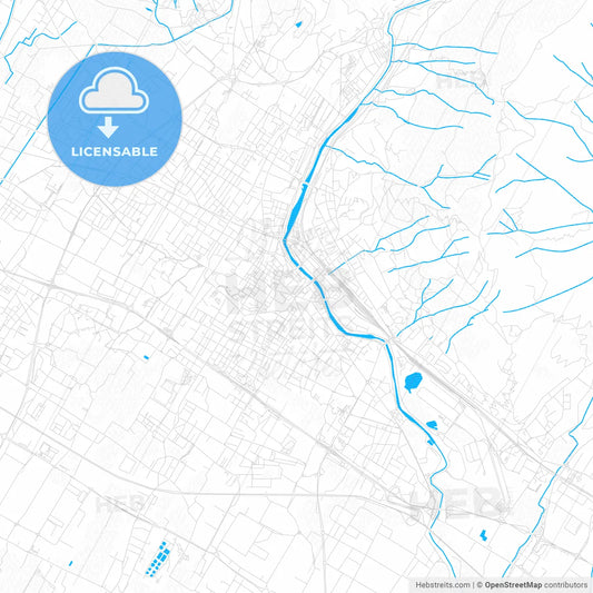 Prato, Italy PDF vector map with water in focus