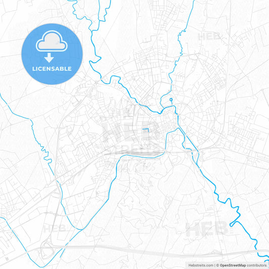 Vicenza, Italy PDF vector map with water in focus
