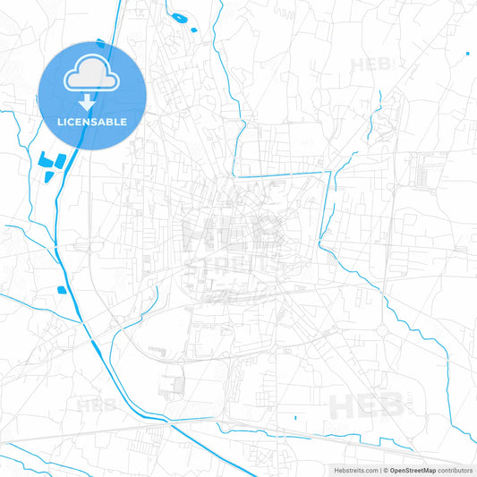Pistoia, Italy PDF vector map with water in focus