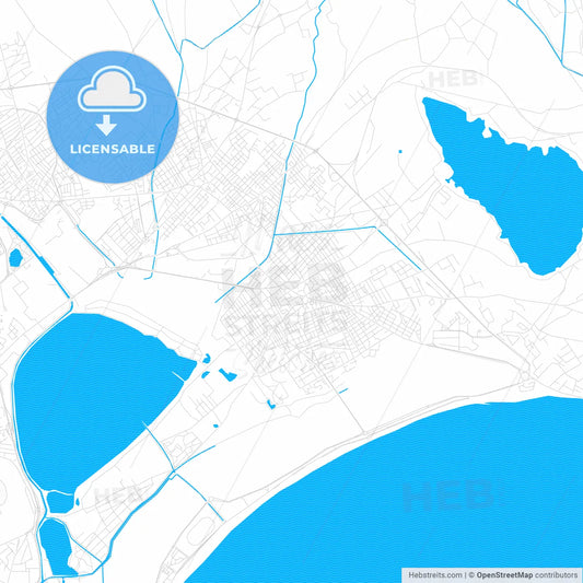 Quartu Sant Elena, Italy PDF vector map with water in focus