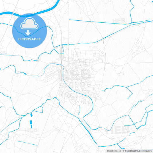 Rovigo, Italy PDF vector map with water in focus