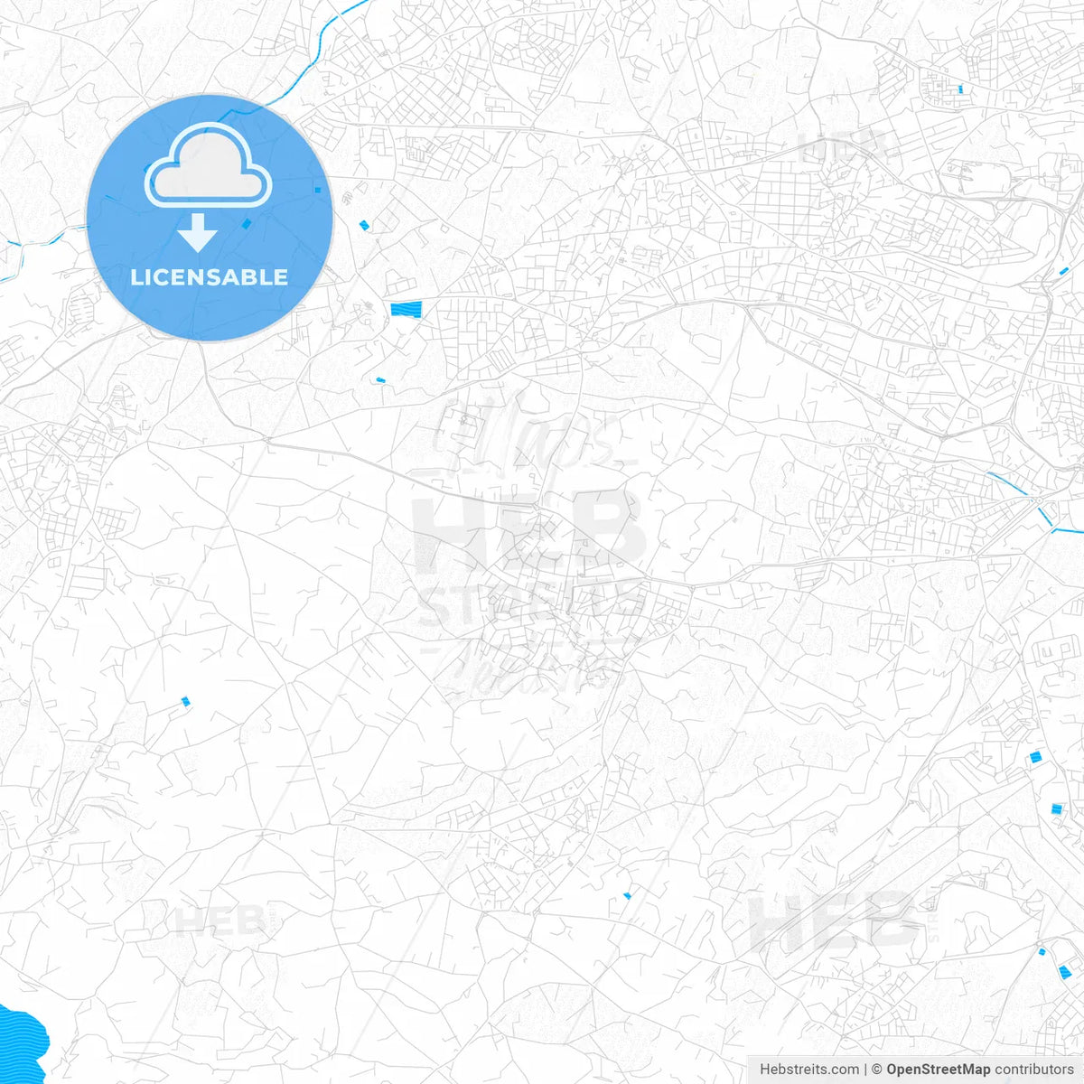 Żebbuġ, Malta PDF vector map with water in focus