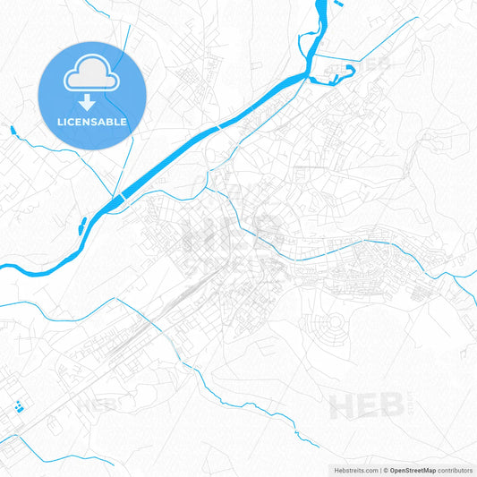 Târgu Mureș, Romania PDF vector map with water in focus