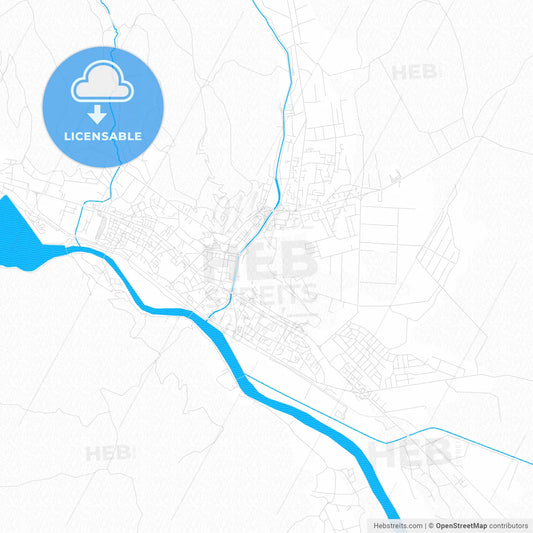 Piatra Neamț, Romania PDF vector map with water in focus