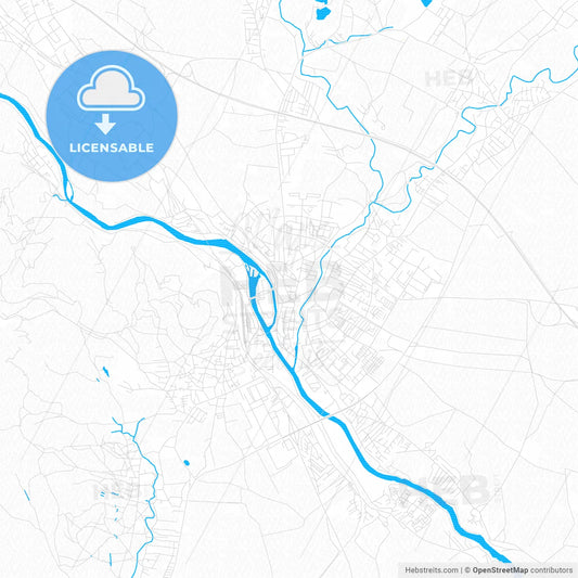 Kranj, Slovenia PDF vector map with water in focus