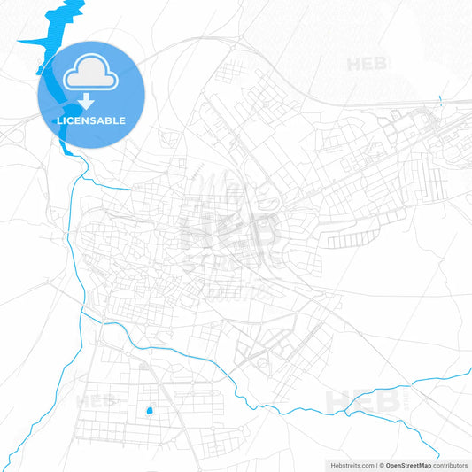 Ávila, Spain PDF vector map with water in focus