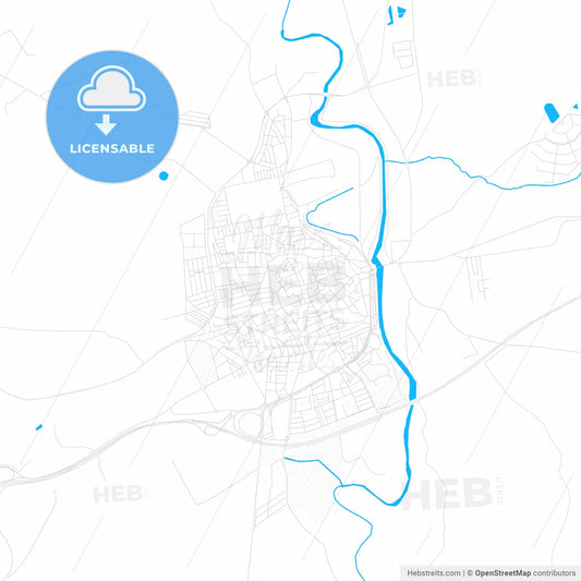 Écija, Spain PDF vector map with water in focus