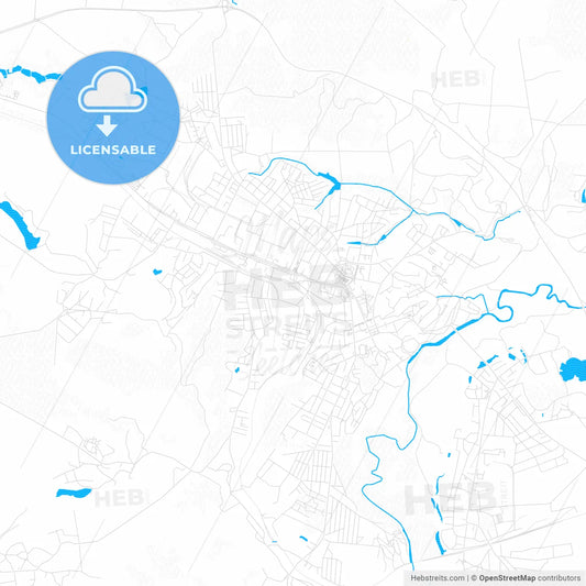 Lubny, Ukraine PDF vector map with water in focus