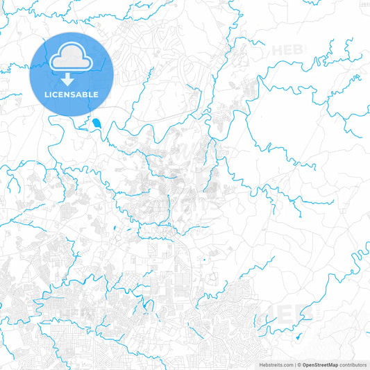 San Jose del Monte, Philippines PDF vector map with water in focus