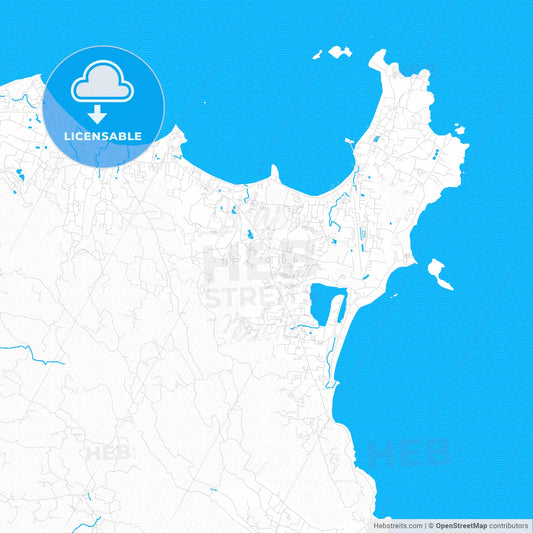 Ko Samui, Thailand PDF vector map with water in focus