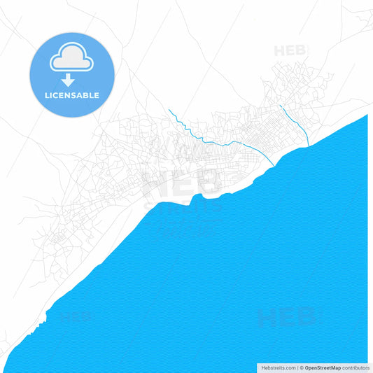 Marka, Somalia PDF vector map with water in focus