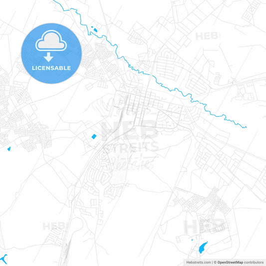 Gweru, Zimbabwe PDF vector map with water in focus