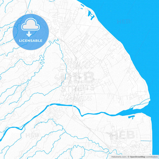 Saint-André, France PDF vector map with water in focus