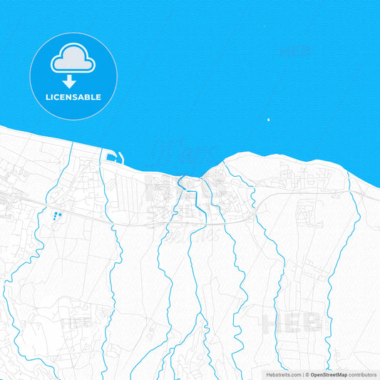 Sainte-Marie, France PDF vector map with water in focus