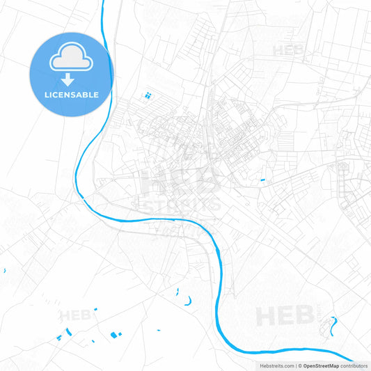 Mielec, Poland PDF vector map with water in focus