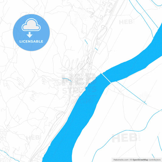Vila Franca de Xira, Portugal PDF vector map with water in focus