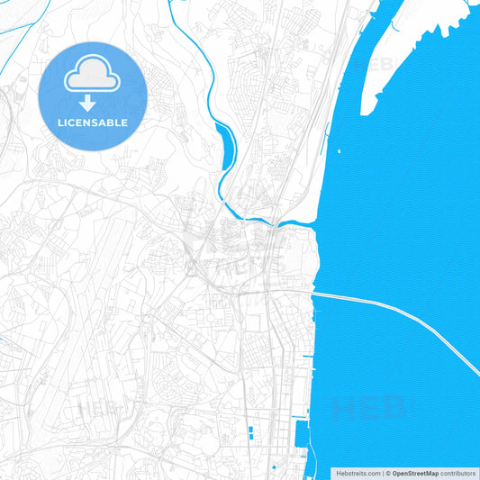 Sacavém, Portugal PDF vector map with water in focus