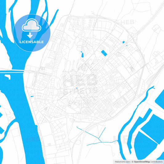 Huelva, Spain PDF vector map with water in focus