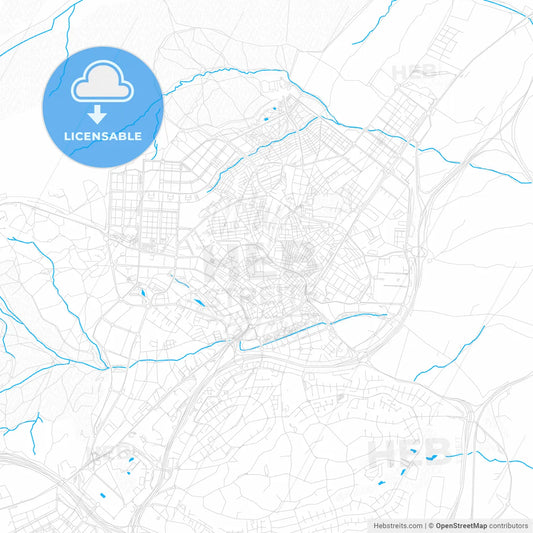 San Sebastián de los Reyes, Spain PDF vector map with water in focus