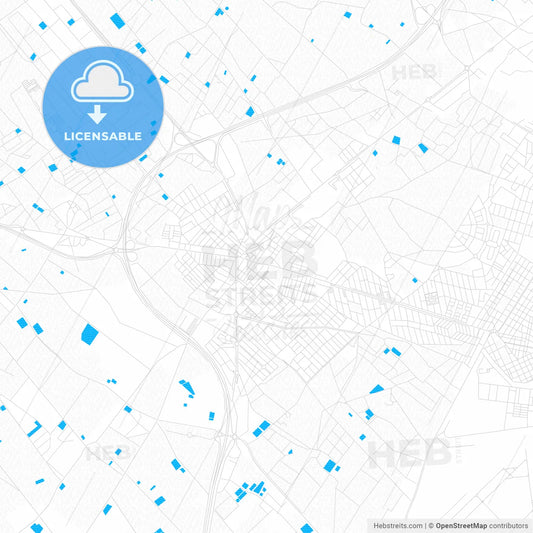 San Javier, Spain PDF vector map with water in focus