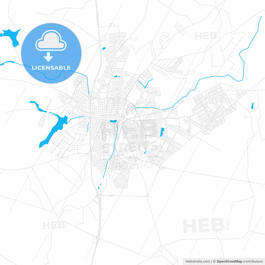 Araras, Brazil PDF vector map with water in focus