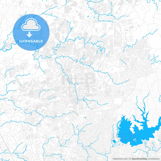 Caloocan, Philippines PDF vector map with water in focus