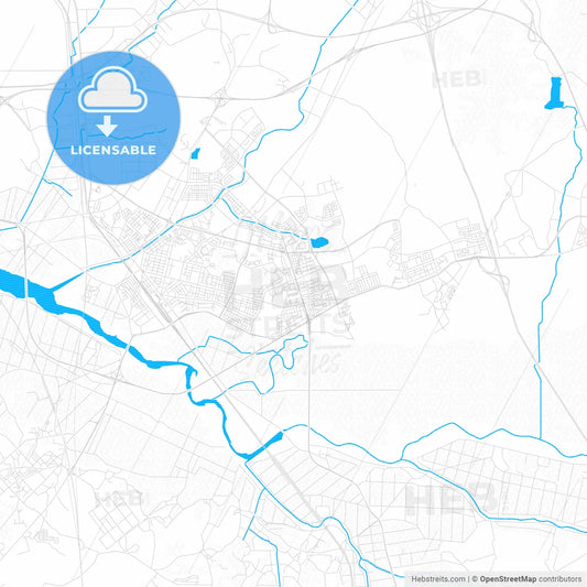 Pyeongtaek, South Korea PDF vector map with water in focus