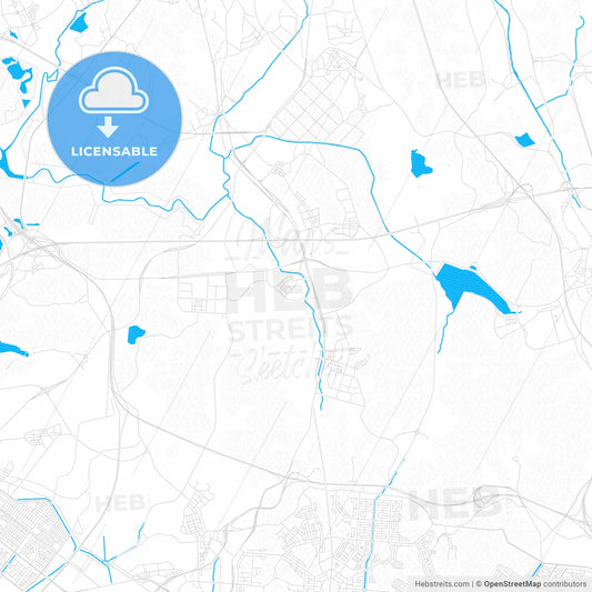 Siheung, South Korea PDF vector map with water in focus