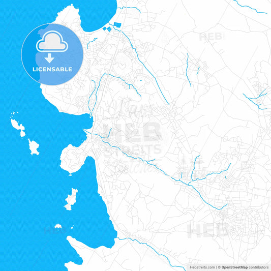 Mwanza, Tanzania PDF vector map with water in focus