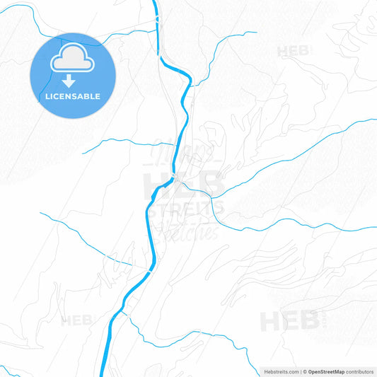 Sant Julià de Lòria, Andorra PDF vector map with water in focus