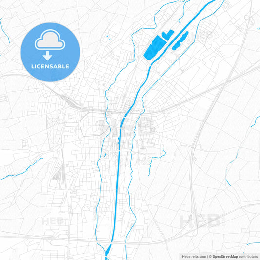 Sankt Pölten, Austria PDF vector map with water in focus