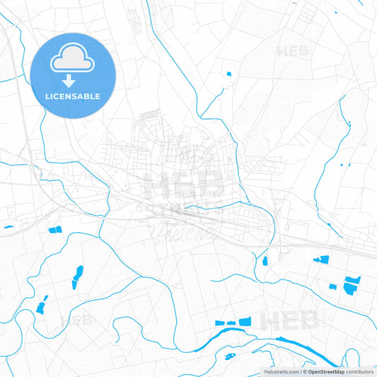 Stockerau, Austria PDF vector map with water in focus