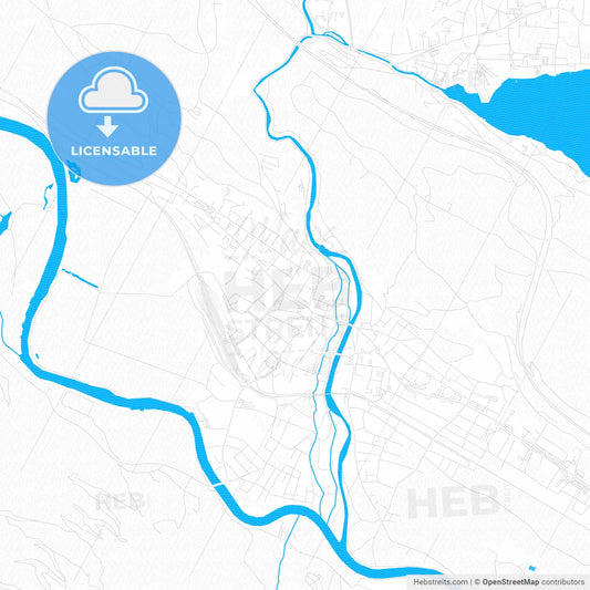 Spittal an der Drau, Austria PDF vector map with water in focus