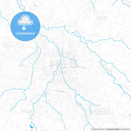 Ried im Innkreis, Austria PDF vector map with water in focus