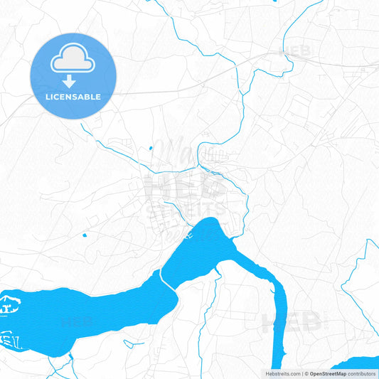 Völkermarkt, Austria PDF vector map with water in focus