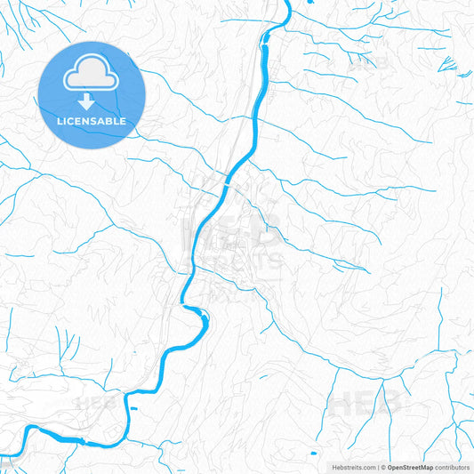 Sankt Johann im Pongau, Austria PDF vector map with water in focus