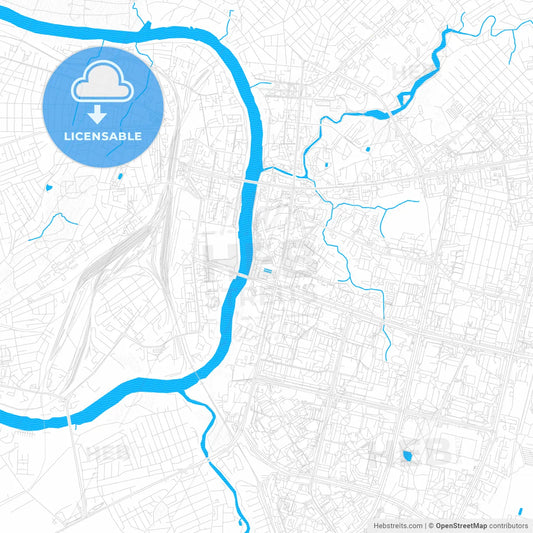 Vitebsk, Belarus PDF vector map with water in focus